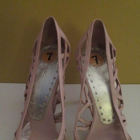 BCBGirls Pastel Baby Pink Peep-Toe Pumps - Picture 4 of 5
